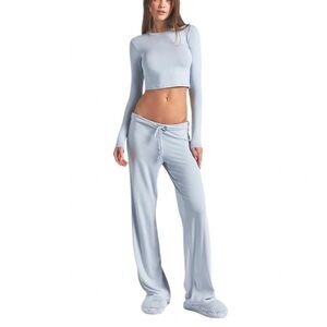 SKIMS Sleep Straight Leg Pant Zen Blue S NWT